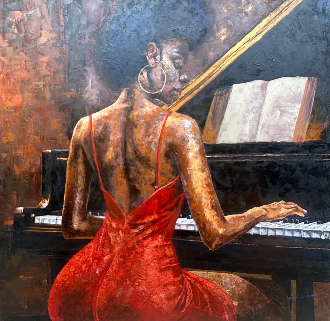 Damsel in Red with the Tunes